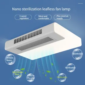 天井照明モダンフルスペクトルブレードレスナノ滅菌ファンランプRC LED屋内照明ベッドルームリビングルーム