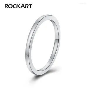 Cluster Rings Rockart Silver 925 кольцо пальца без аллергии корейский дизайн базовый для женщины круглые полосы Circlet Jewelry 1,3 мм тонкая линия