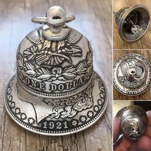 Decorative Figurines 1921 Silver Bells Pendant Dollar Bell Dining Table Vintage Tiny Call Hand Antique Metal 12 Days Of Christmas