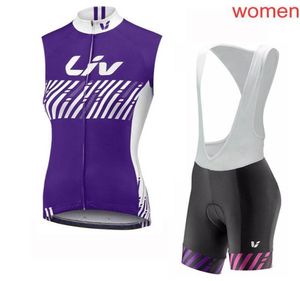 Liv Dy Dy Ciclismo sem mangas Jersey Bib Shorts Set Clothing Clothing Fashion MTB Quickdry Sportwear