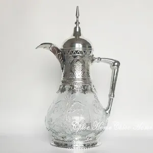 Water Bottles Large Capacity Glass Cool Kettle Medieval Dubai Style Carved Crystal Cold Bottle Middle East Tie Pot 1600ml