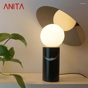 Lâmpadas de mesa Anita Modern Office Light Creative Design criativo simples lâmpada de mesa de mármore Decorativa para o quarto da sala de estar de hall de luz