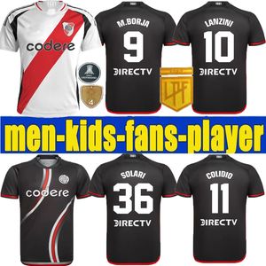 New RIVER PLATE Third Soccer Jersey 24 25 Black M BORJA LANZINI COLIDIO SOLARI 2024 2025 Adult Kids Kit Football Shirts Fans Player Version Home Red