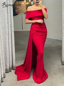 Runway Dresses Romagic Women Slash Neck Sexy Cocktail Prom Dress Evening Axless Stretch Bodycon With Ribbon Wedding Party Maxi Dresses 2024 T240518