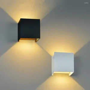 Lâmpada de parede Luzes LEDs modernas sala de estar quarto de cabeceira de cabeceira 7w 10w Decoração de iluminação branca preta de 10w 10w