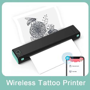 Impressora de tatuagem sem fio copiadora recarregável Máquina de estêncil em casa Suporte laptops de telefone 240430