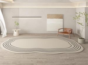 Carpete de sala de estar redonda irregular tapetes de quarto decorativo simples Inspirs a cabeceira de cabeceira de cabeceira