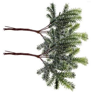 Decorative Flowers 2pcs Artificial Pine Needles Branches Christmas Fake Greenery Picks Xmas Party Decor