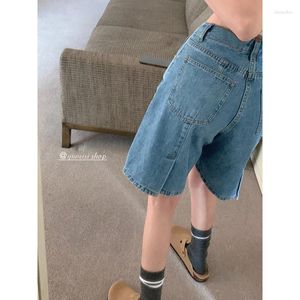 Kvinnors shorts Summer Loose Fit Denim Pants Vintage Hög midja för kvinnor Wide Leg Streetwear Jeans Womens Clothing