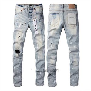 Lila märke jeans 2024 vårdesigner mens denim byxor mode byxor rak design retro streetwear casual tröjor 7KLS