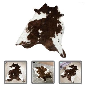 カーペットシミュレートされた牛のパターンぬいぐるみカーペット快適な床毛布エリアラグ模倣綿密