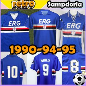 Retro Sampdoria 1990 1991 1994 1995 Soccer Jerseys Mancini#10 Vialli Italia Calcio Vialli Maglia Maillot Maglia 91 92 Fotbollströja