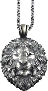 Mens Metal Retro Lion Head Pendant Necklace Hip Hop Necklaces Hot New Products European And American ins Personalized Fashion Jewelry For Men Womens Gifts Antiquet i
