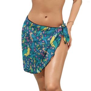 Aves tropicais Flower Chiffon Beach Bikini Cover