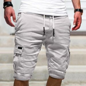 ZTE Elastic Belt Reft Shrosed Shorts Solid Color Loose Fitness Goods Shorts Multi Pocket Street Clothing 240515