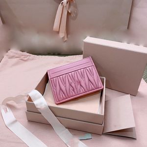 luxury women matelasse nappa leather card holder designer wallet top quality lambskin gold metal fashion lady handbag purse with box