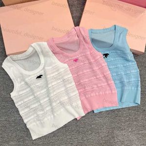 Designer Frauen Tank Top Brand Frühling/Sommer Neuer Brief gestickt gesticktes Strick -Tanktop