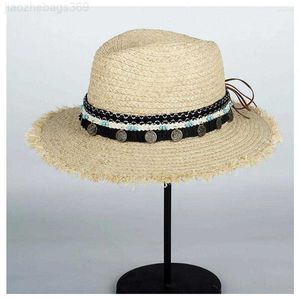 Szerokie brzegowe czapki wiadra czapki szerokie grzbiet czapki 9 stlye bohemia Summer Travel Travel Beach Sun Hat Elegancka Lady Rafia Straw Panama Sunbonnet Sunhat Rozmiar 56-58 cm