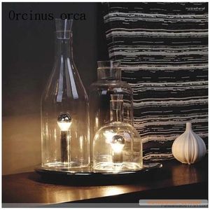Lampy stołowe w stylu europejskim Kreatywne szklane butelka do wina Lampa salon bar sypialnia nowoczesna prosta dekoracja biurka