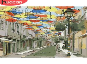 Huacan Painting By number Street Рисунок на холсте по подарочному подарку Diy Pictures By Number Landscape Kits Home Decor7925626