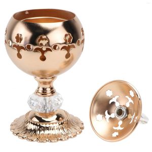 Titulares de vela Capacestick Incense Burner Iron Hollow Out Censer Ornament Stand Stand Stand Metal Holder Decor Vintage