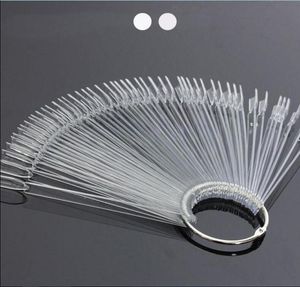 50PCS Clear Natural Fan shaped False Nail Tips Polish UV Gel Sticker Decoration Display Stick Gel Salon Tool Fake Nail Art Tips9986932