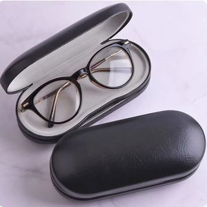 Skiktat med spegel solglasögon förvaringslåda för kvinnor pu läder glasögon fodral skådespel fall kontakt lins fodral glasslåda 240518