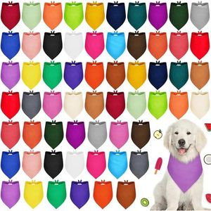 Hundekleidung Vollkorn 50pcs Bulk Bandana Solid Pets Hunde Bandanas Schal kleine Welpe Lätzchen für -Middle -Bandaner Pflege