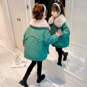 Jaquetas 2024 menina de inverno à prova de vento zíper sólido crianças macias quentes de roupas de póstia longa de manga longa roupas infantis ao ar livre