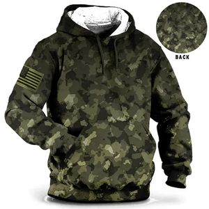 Camouflage Print Hoodie For Men American Graphic Oversized Pullovers Male Military Casual Streetwear Hoodies Sweatshirt 240518