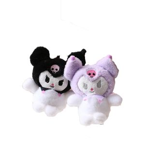 Factory wholesale 2 colors 13cm Kuromi plush toy pendant animation peripheral doll key chain pendant for children's gifts