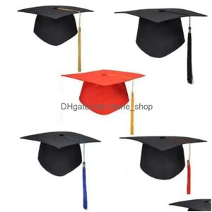 Party Hats Cap Tassels Graduation Bachelors School for Master Doctor University Academic JN24 Drop Delivery Home Garden Festive Suppl Dhhjs