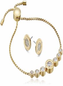Nowy projektant Rose Silver18k Gold Fashion Flower Crystal Regulowane suwak Bransoletka dla kobiet biżuteria Piękny prezent zu3174204