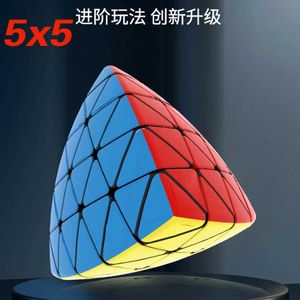 Magic Cubes Yuxin Huanglong Pyramid 5x5 Triangle Cube 4 Corners Magic Puzzle Logic Magico Cubo Profissional Educational Toy Game Sem adesivo Y240518