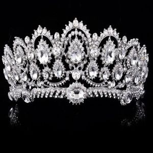 Luxuriöser Sparkle -Festzug Kronen Strasssteine Hochzeit Brautkronen Braut Schmucktiaras Haarzubehör Shiny Brauttiarr 229c