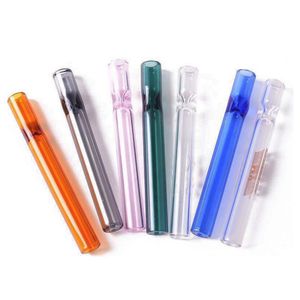 Glas Rauchen One Hitter Rohre Zigarettenhalter Filter Mundstück wie Spitze 100mm Länge farbenfroh