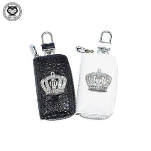 Car Key Crown Car Key Holder Storage Case Crystal Diamond Keychains Key Cover Remote Key Bag with Crown Interior Accessories T240518