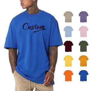 Wholesale Custom Heavyweight Cotton Oversized Tshirt Streetwear Plus Sizes Blank Plain Mens T-shirt