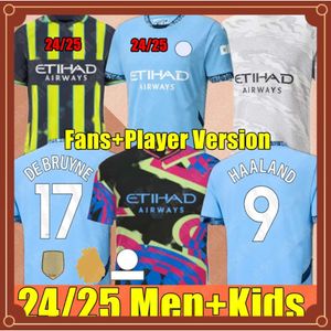 Jerseys de futebol Haaland Doku 24 25 Cidades de Bruyne Phillips Grealish Ferran Mahrez Foden Bernardo Joao Cancello Z Rodrigo Camisa de futebol