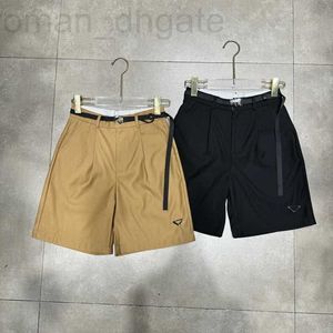 Shorts Shorts Designer Triangolo Gamba larga pantaloncini dritti a vita alta per le donne con cintura 2024 estate nuove capris alla larga e versatile moda 8026