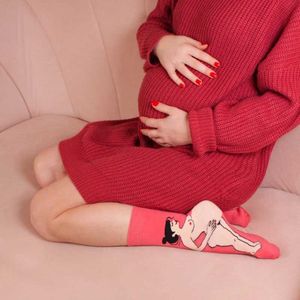 Maglioni di maternità incriminanti calzini da donna in cotone calzini in gravidanza fumetti da donna in gravidanza calze spesse e calde calzini il miglior regalo per congratularsi con gli amici in gravidanza H240518