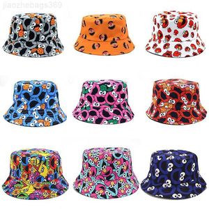 Szerokie grzbiet czapki wiadra czapki gorąca sprzedaż kreskówka telewizor kubełko hat kolorowy sezam ulicy na zewnątrz panama czapki dla dziewcząt chłopcy anime kobieta fisherman hats sunhat 10 stylów
