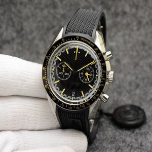 Kalite Yeni Süper Toplu Ball Black Dial Quartz Kronograf VK Hareketi Erkek Tarih Erkekler Spor Kauçuk Kayış Kollwatches 202o