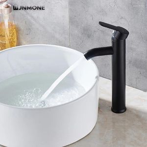 Bathroom Sink Faucets WJNMONE Black Faucet Brass Basin Lavatory Tap Cold Mixer Deck Mounted Single Hole Fauce
