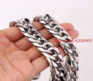 Jóias masculinas enormes 740quot pesadas 316l aço inoxidável aço de cor prata colorido Chain Chain Men039s Colar Altamente Polido 16mm War3571880