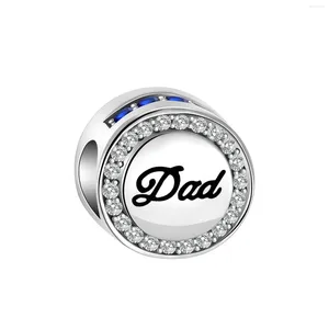 Loose Gemstones 925 Sterling Silver Dad Diamond Blue Positioning Buckle Charm Fit Original Charms Armband Women Diy Jewelry Gift