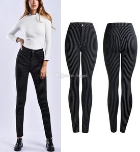 Lady Striped Denim Jeans For Woman BlueBlack Slim Fit Pencil Pants Women Stretch Cowboy Trousers Female4415745