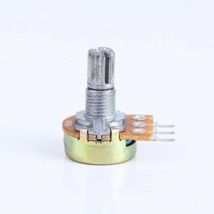 2024 5 Sets WH148 1K 10K 20K 50K 100K 500K Ohm 15mm 3 Pin Linear Taper Rotary Potentiometer Resistor for Arduino with AG2 White cap for