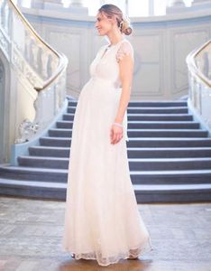 Maternidade Vestidos brancos Elegantes elegantes vestido maxi tiro fotos de fotos grávidas vestido grávida H240518