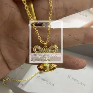 viviane westwood necklace designer viviane jewelry pendant necklace Dowager Bow Purple Saturn Necklace Womens Luxury Planet Pendant Sweater Neckchain 05f